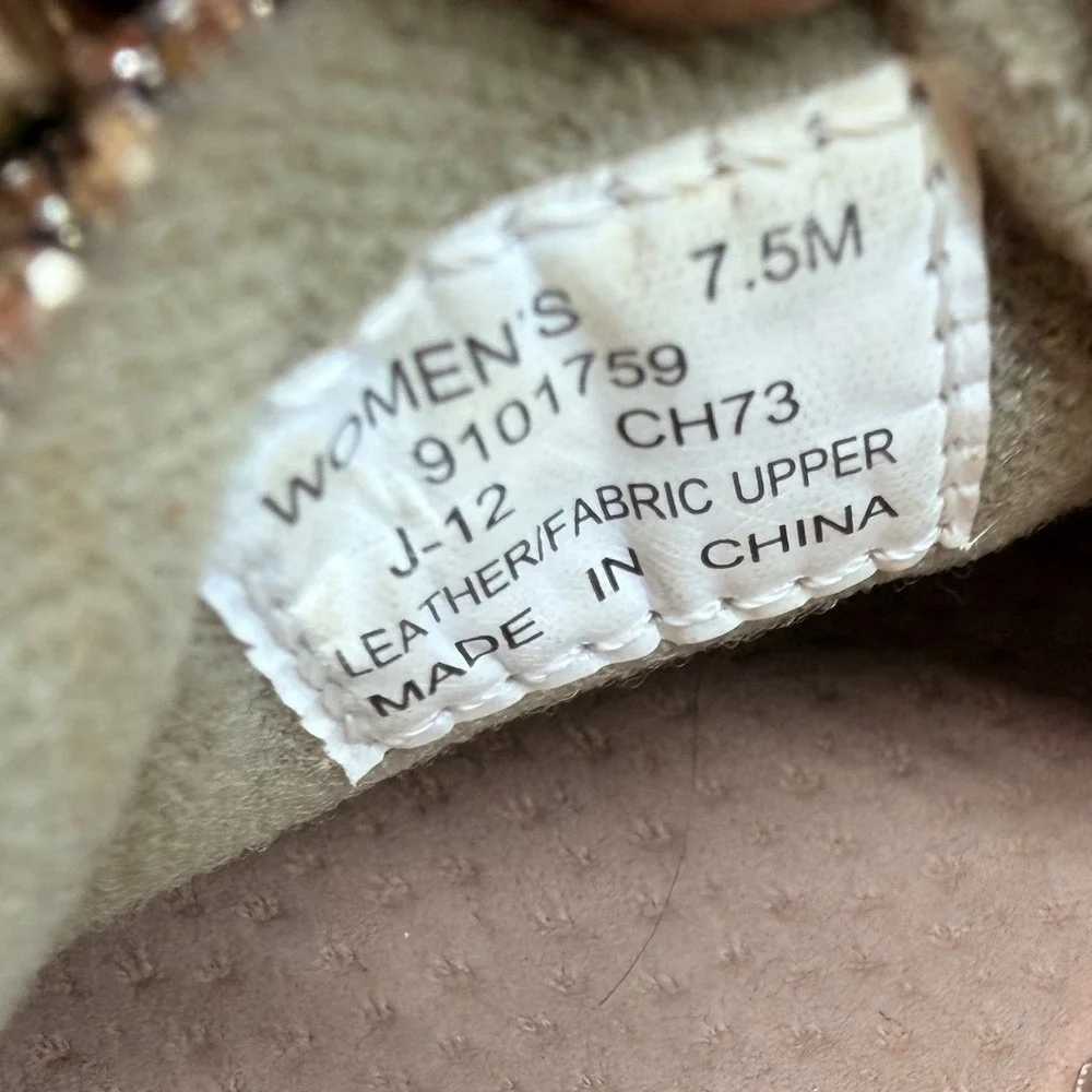 Sperry Top-Sider Angelfish Boat Shoes Women's 7.5M Tan Gold Glitter Leather